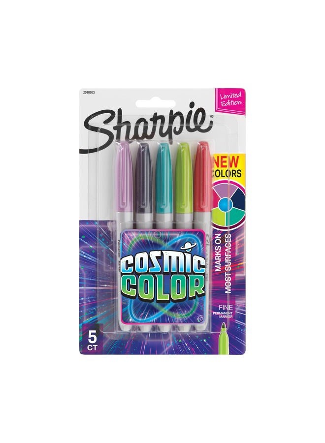 Sharpie Permanent Markers Cosmic Color Fine Point Pack of 5 - Image 1