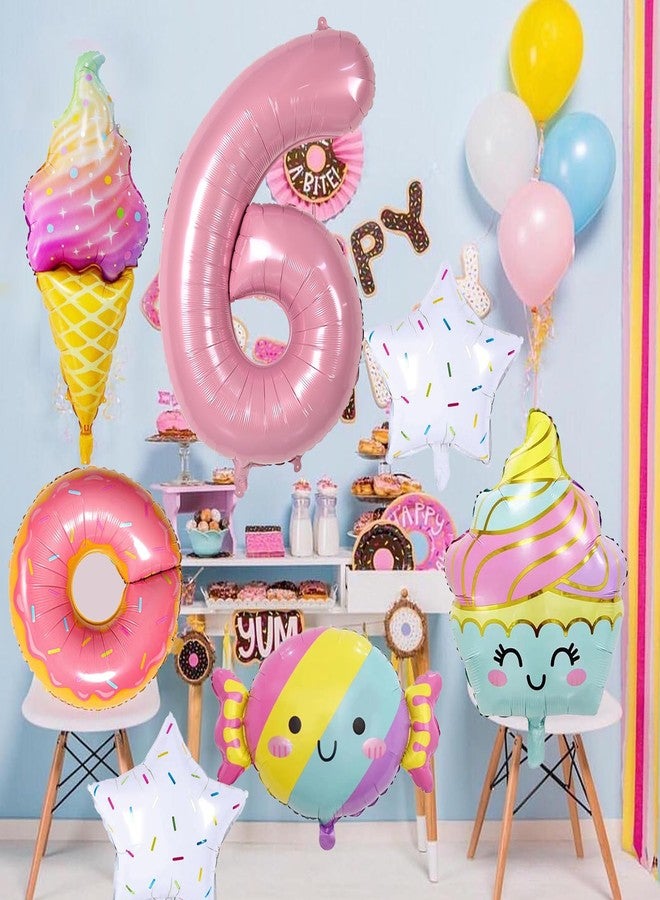 Sowide Donut Decorations for Sweet 6th Birthdays - Donut Foil Balloons, Party Supplies, Backdrops for Girls - Image 5