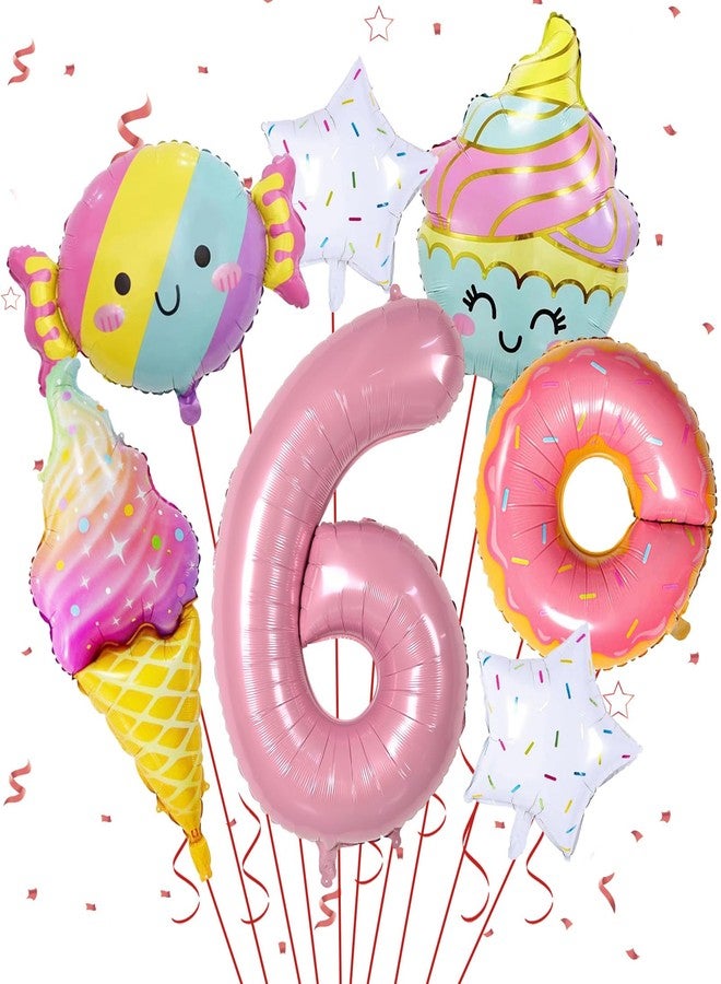 Sowide Donut Decorations for Sweet 6th Birthdays - Donut Foil Balloons, Party Supplies, Backdrops for Girls - Image 1