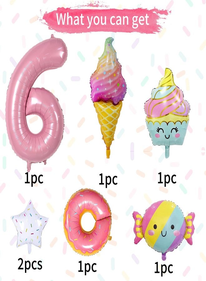 Sowide Donut Decorations for Sweet 6th Birthdays - Donut Foil Balloons, Party Supplies, Backdrops for Girls - Image 3