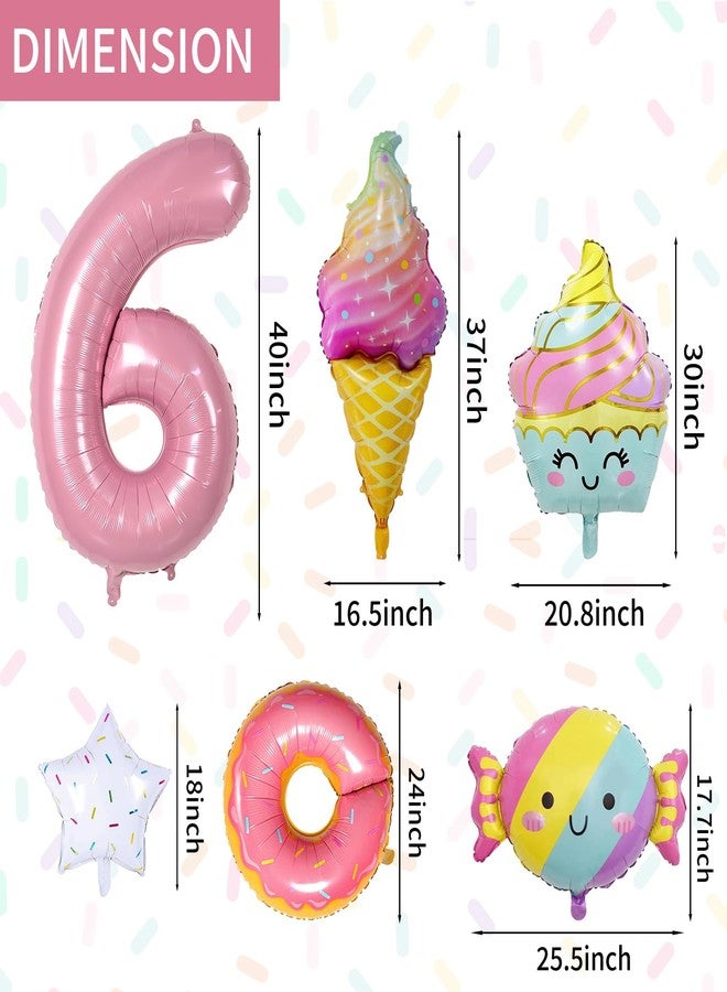 Sowide Donut Decorations for Sweet 6th Birthdays - Donut Foil Balloons, Party Supplies, Backdrops for Girls - Image 2