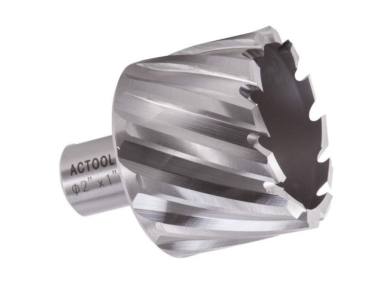 ACTOOL 2" Diameter × 1" Depth of Cut HSS ANNULAR Cutter with 3/4'' Weldon Shank - Image 1