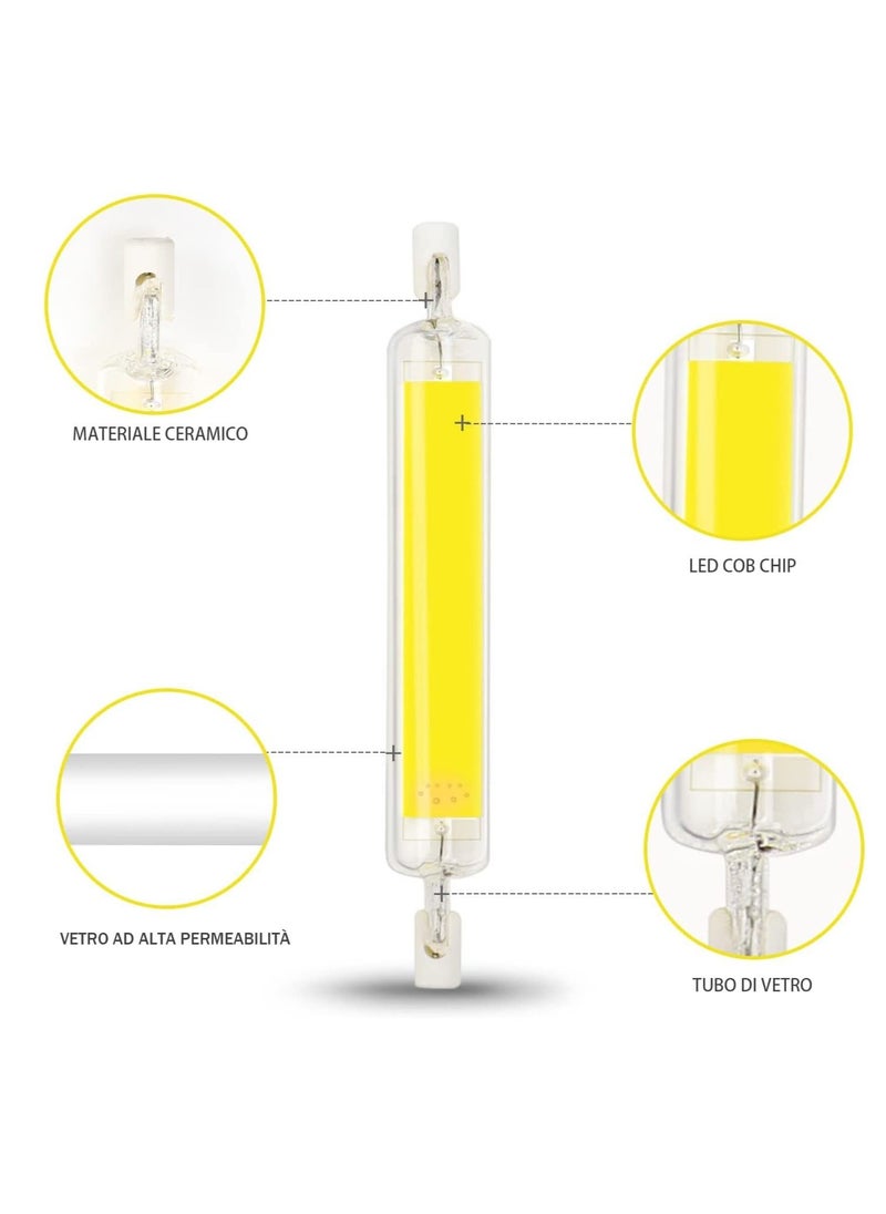 Excefore - R7S LED Bulbs 118mm 10W, R7S LED COB Dimmable Cool White 6000K, Equivalent Halogen Lamp J118 200W, Replacement Reflector Energy Saving Linear Projector Light - Image 1