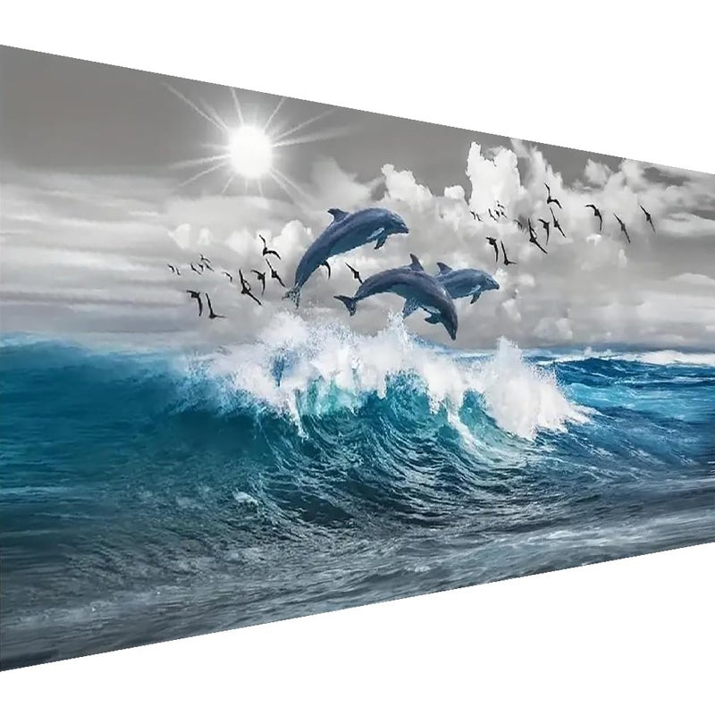 BOHADIY Diamond Painting KitsLarge 5D DIY Fish Ocean Beach Diamond Painting Kits for AdultsDIY Full Drill Crystal Rhinestone Arts and Gem Art Painting with Diamond Home Wall Decor 28X16inch - Image 2