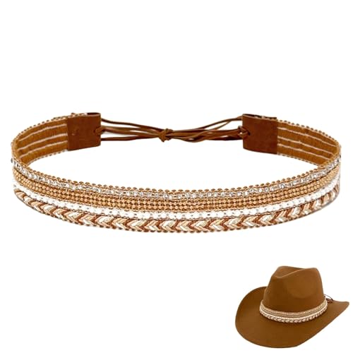 nemokamai Cowboy Hat Bands for Women Leather Hatbands Belt for CowboyWesternFedoraCowgirl Hats Multicolor - Image 1