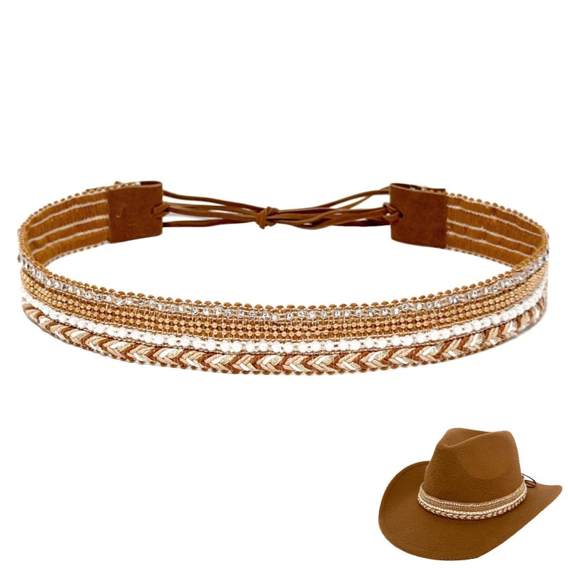 nemokamai Cowboy Hat Bands for Women Leather Hatbands Belt for CowboyWesternFedoraCowgirl Hats Multicolor - Image 3