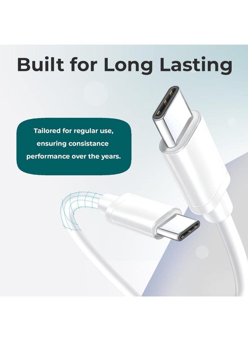 traditious USB C to USB C Charging Cable – 1m Fast Charge & Sync PD Cable for Type-C Devices | Compatible with Samsung, iPhone, iPad Pro, Google Pixel, Android Phones & Tablets – White  - Image 3
