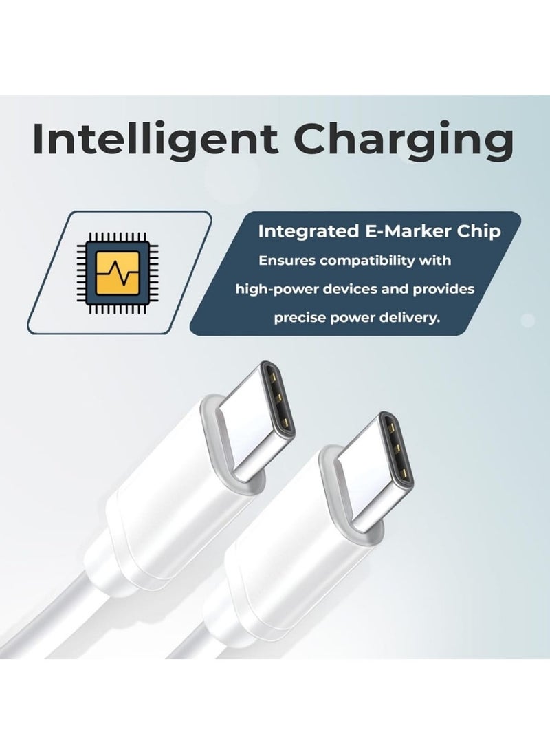 traditious USB C to USB C Charging Cable – 1m Fast Charge & Sync PD Cable for Type-C Devices | Compatible with Samsung, iPhone, iPad Pro, Google Pixel, Android Phones & Tablets – White  - Image 2