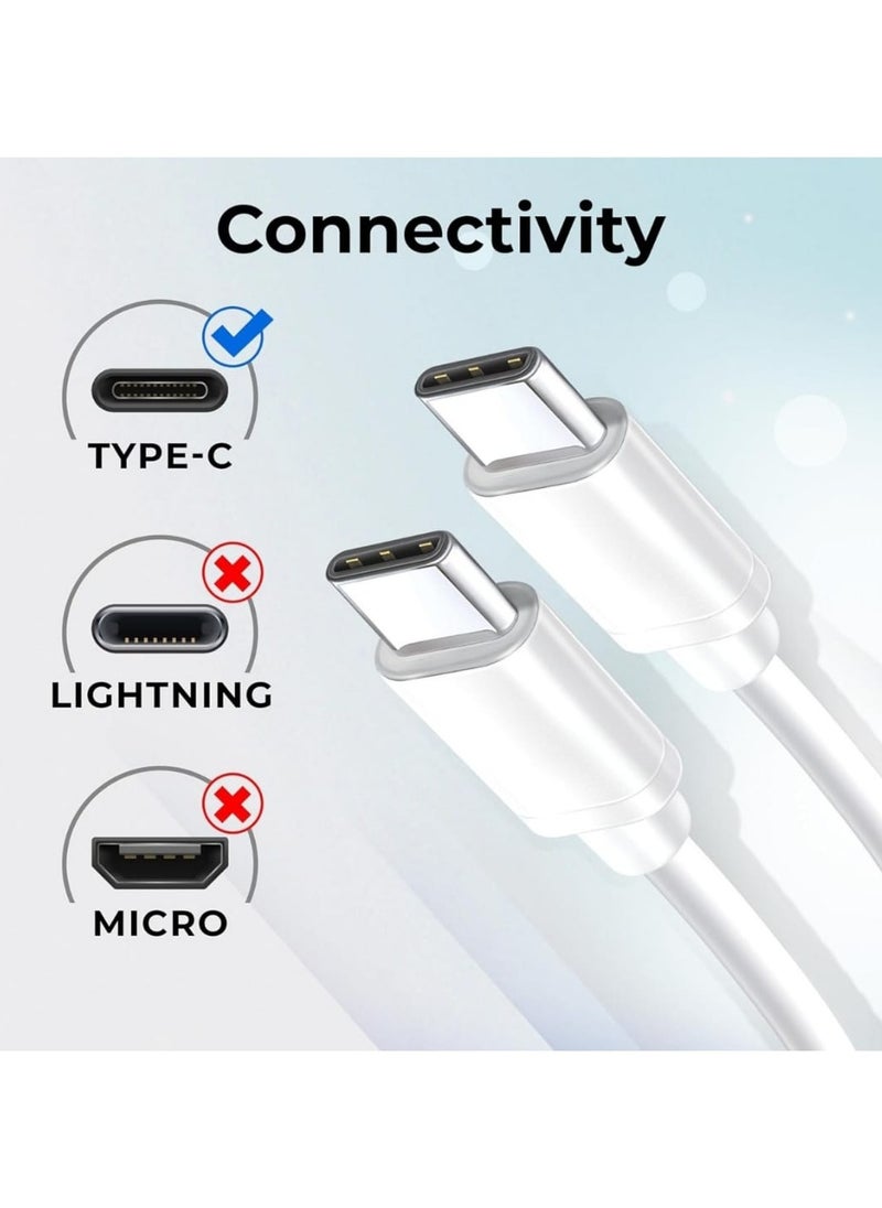 traditious USB C to USB C Charging Cable – 1m Fast Charge & Sync PD Cable for Type-C Devices | Compatible with Samsung, iPhone, iPad Pro, Google Pixel, Android Phones & Tablets – White  - Image 4