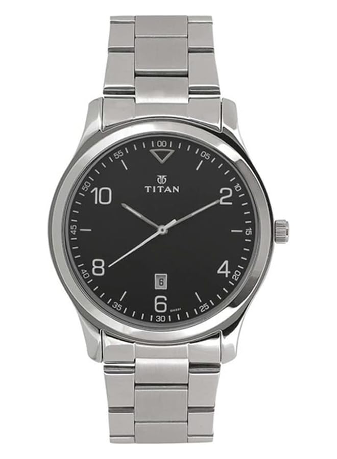 تيتان ساعة نيو أنالوج للرجال بمينا أسود Nl1770Sm02 سوداء مقاس حر - Image 1