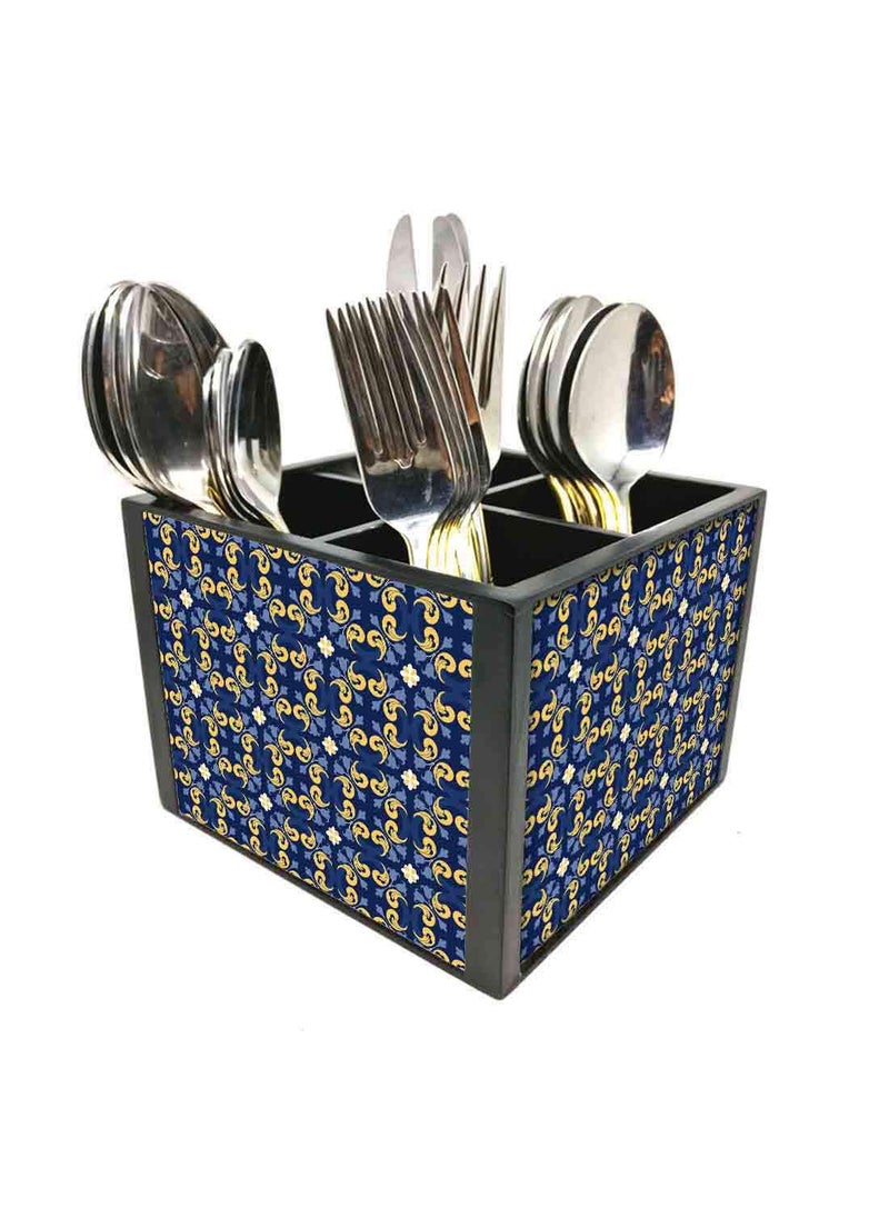 Nutcase Nutcase Designer Cutlery Stand Holder Silverware CaddySpoons Forks Knives Organizer for Dining Table kitchen W575 x H 425 x L55 Azulejos  - Image 1