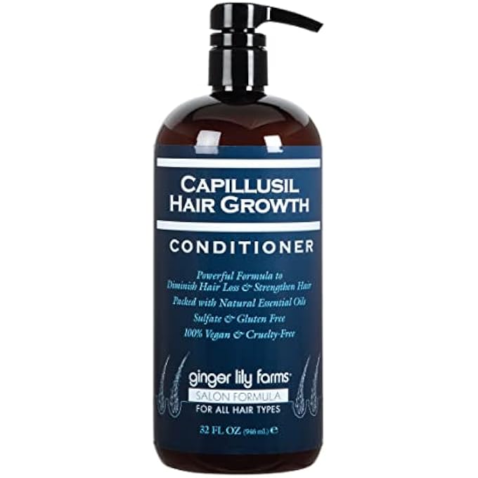 ginger lily farms SALON FORMULA CAPILLUSIL HAIR GROWTH CONDITIONER FOR ALL HAIR TYPES, 100% VEGAN & CRUELTY-FREE, 32 FL OZ - Image 1