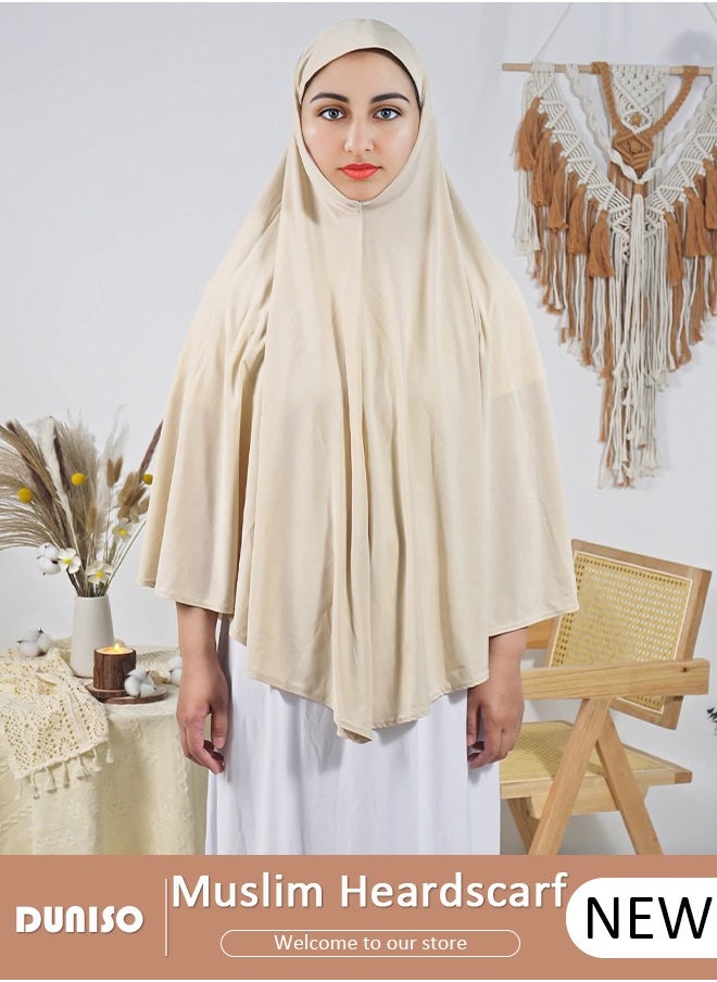 DUNISO - Women Muslim Heardscarf Shawl Pullover Extra Long Prayer Hijab Muslimah one Piece Chadors Arabia Body Cover Turban Islamic Middle East Full Cover Clothing - Image 1