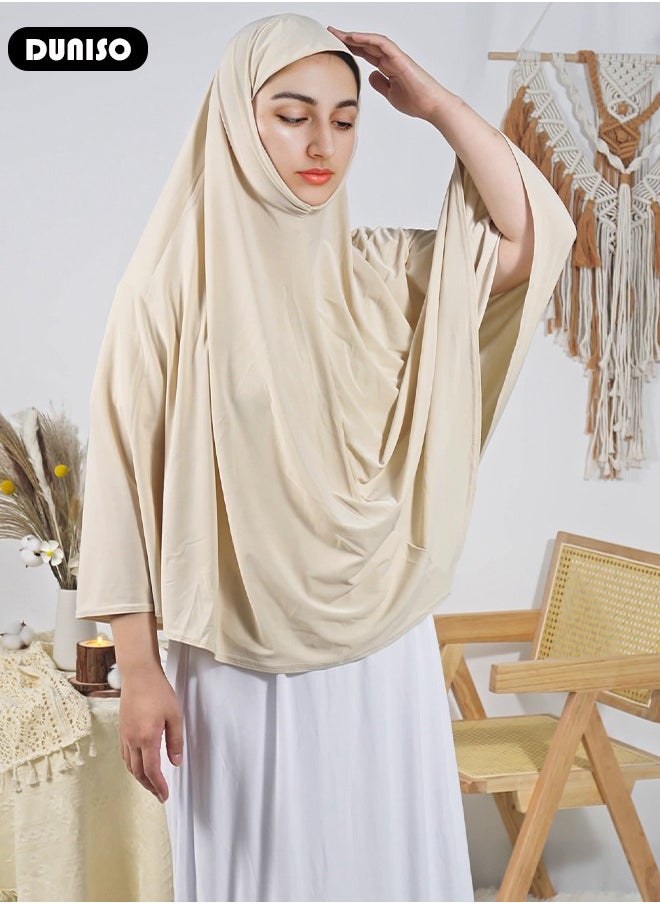 DUNISO - Women Muslim Heardscarf Shawl Pullover Extra Long Prayer Hijab Muslimah one Piece Chadors Arabia Body Cover Turban Islamic Middle East Full Cover Clothing - Image 1