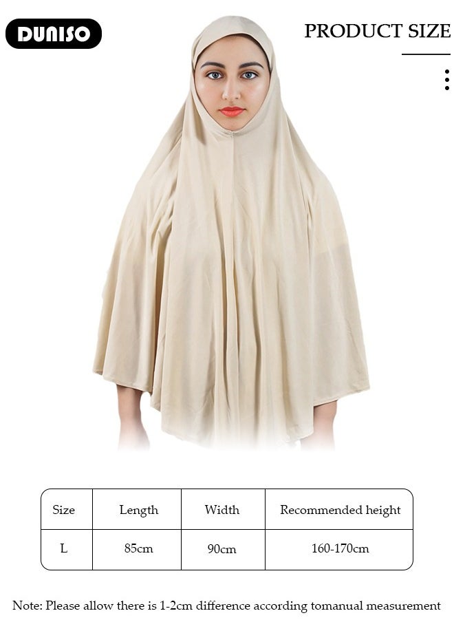 DUNISO - Women Muslim Heardscarf Shawl Pullover Extra Long Prayer Hijab Muslimah one Piece Chadors Arabia Body Cover Turban Islamic Middle East Full Cover Clothing - Image 1