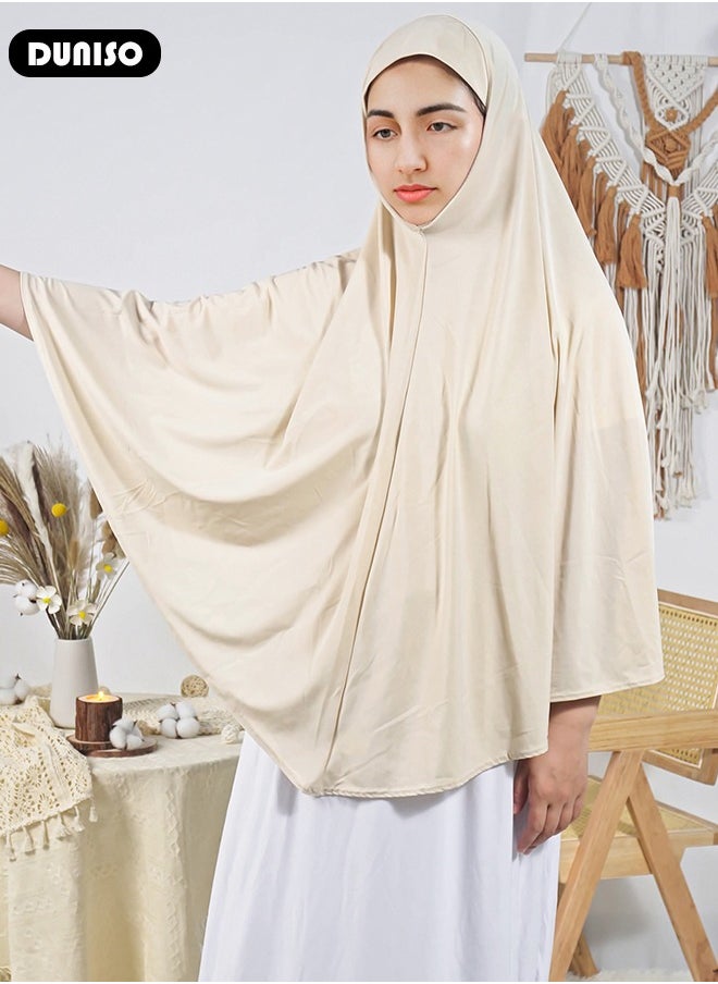 DUNISO - Women Muslim Heardscarf Shawl Pullover Extra Long Prayer Hijab Muslimah one Piece Chadors Arabia Body Cover Turban Islamic Middle East Full Cover Clothing - Image 1