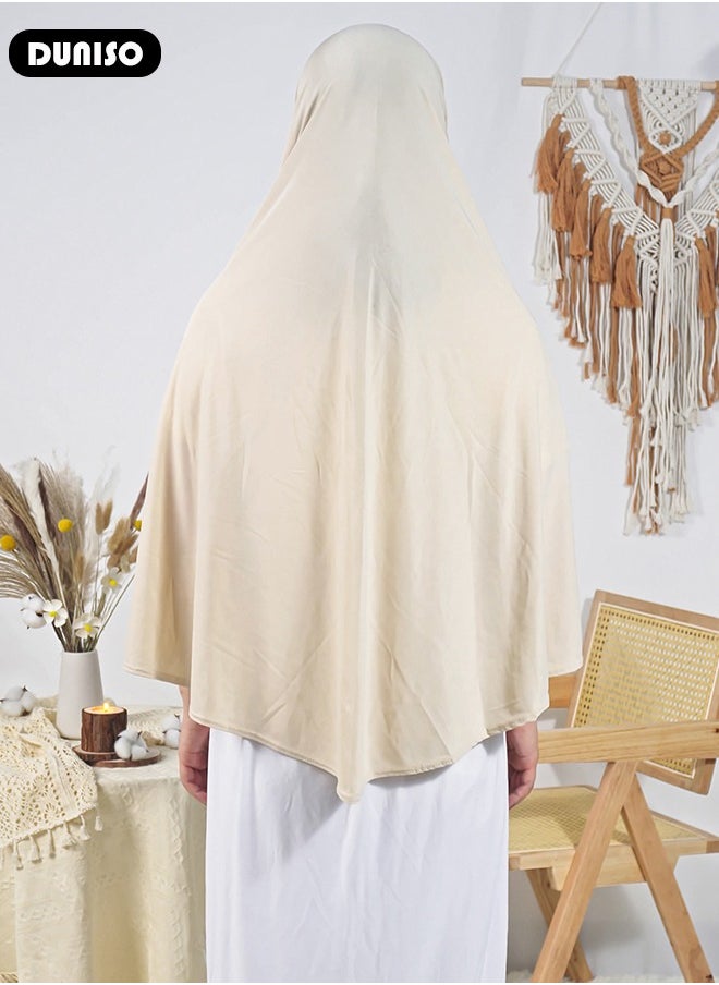 DUNISO - Women Muslim Heardscarf Shawl Pullover Extra Long Prayer Hijab Muslimah one Piece Chadors Arabia Body Cover Turban Islamic Middle East Full Cover Clothing - Image 1