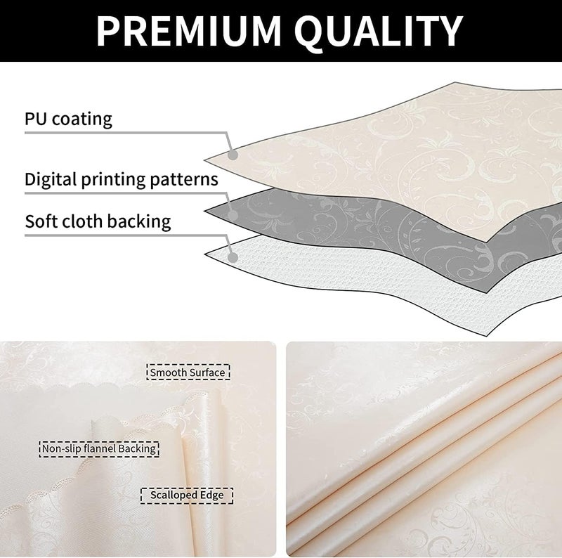 ELECDON Rectangle Vinyl Tablecloth,100% Waterproof Heavy Duty Oil Spill Proof Stain Resistant Plastic PU Table Cover with Flannel Backing for Kitchen/Dining/Parties - Image 4