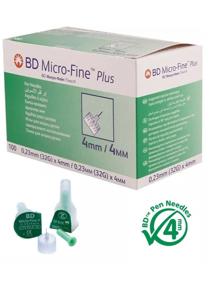 BD Micro-Fine Plus Insulin Pen Needle 32G X 4Mm 100's - Image 1