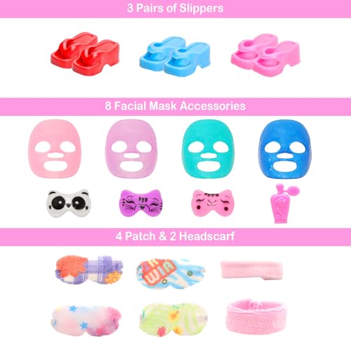 ENOCHT 19 Pcs Doll Clothes and Accessories Including 4 Pajamas 1 Bathrobe 1 Bath Towel 2 Scarf and 3 Slippers for 11.5 inch Girl Doll - Image 4