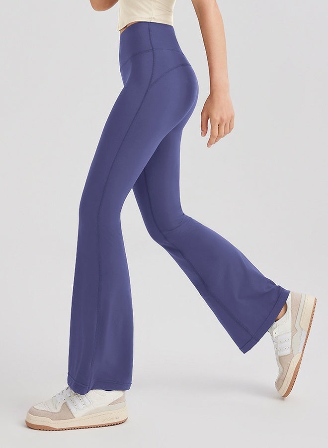 Naked yoga bell bottom pants for women, high waisted peach hip lifting slimming elastic fitness pants, quick drying sports wide leg pants - Image 2