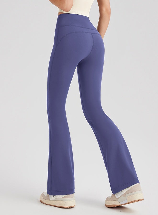 Naked yoga bell bottom pants for women, high waisted peach hip lifting slimming elastic fitness pants, quick drying sports wide leg pants - Image 4