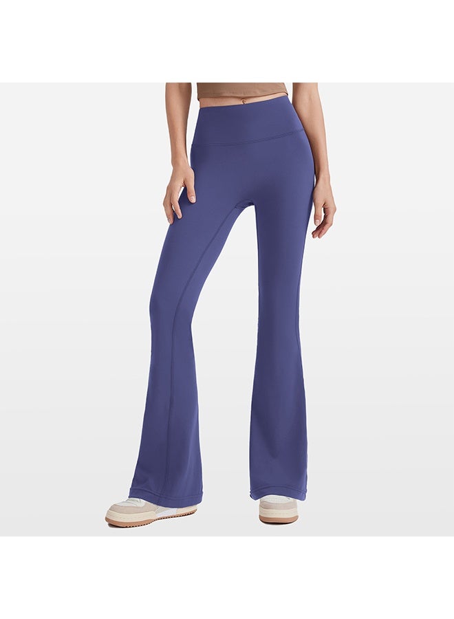 Naked yoga bell bottom pants for women, high waisted peach hip lifting slimming elastic fitness pants, quick drying sports wide leg pants - Image 1