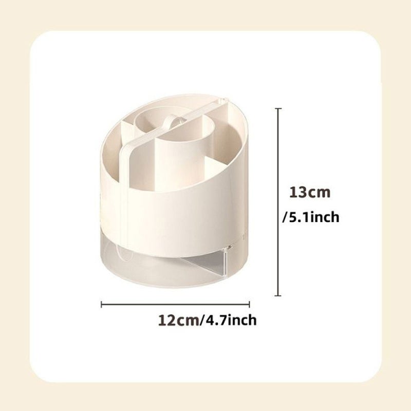 Cute Pencil Holder For Desk: 6-Compartment White 4-in-1 Multifunctional Organizer - With Phone Stand, Calculator, Whiteboard Mirror For Office Desk Organization - Image 5