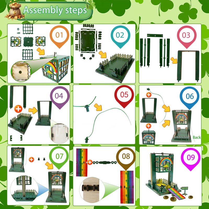 Vecacosic Upgraded Leprechaun Trap Kit, Thicked Wood Catch A Leprechaun Kit St Patricks Day Gifts For Kids, Leprechaun Trap Supplies St Patricks Day Party Decorations Crafts For Kids Classroom Activity - Image 5