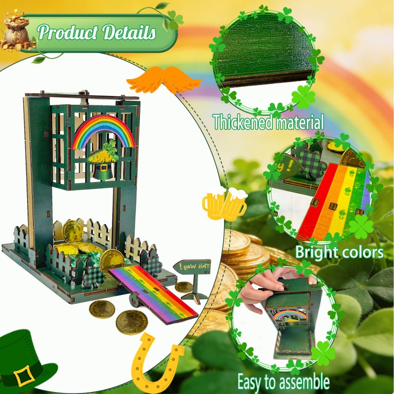 Vecacosic Upgraded Leprechaun Trap Kit, Thicked Wood Catch A Leprechaun Kit St Patricks Day Gifts For Kids, Leprechaun Trap Supplies St Patricks Day Party Decorations Crafts For Kids Classroom Activity - Image 3
