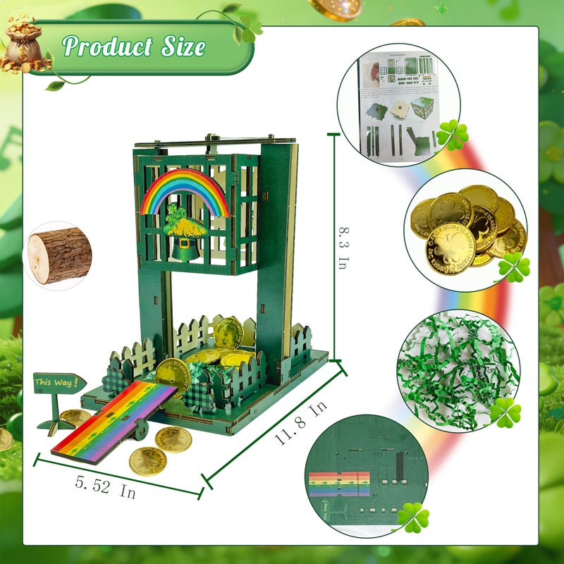 Vecacosic Upgraded Leprechaun Trap Kit, Thicked Wood Catch A Leprechaun Kit St Patricks Day Gifts For Kids, Leprechaun Trap Supplies St Patricks Day Party Decorations Crafts For Kids Classroom Activity - Image 2