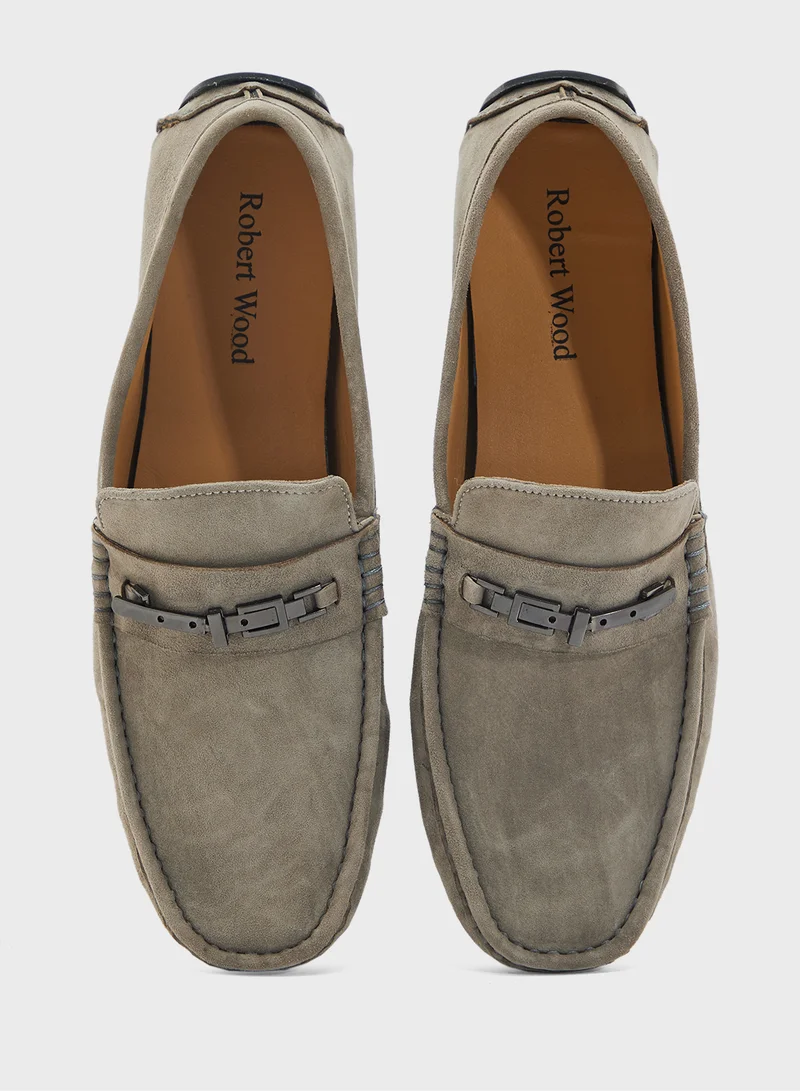 Robert Wood Genuine Suede Leather Loafers