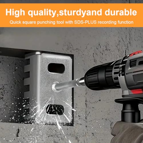 Serplex®Square Hole Cutter for Power Drill, Standard 86-Type Junction Electrical Box Hole Punch Cutter, High Impact Stainless Steel Hole Opening Tool, Electrical Box Cutout Tool - Image 2