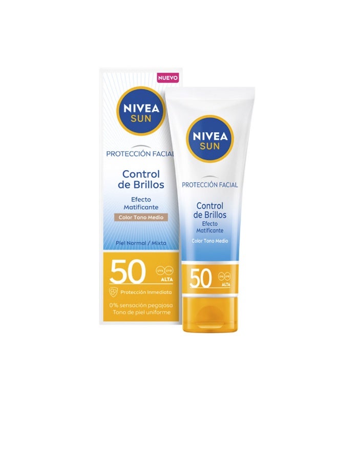 Nivea Sun Control Shine Medium Mattifying Facial SPF50 40ml - Image 1