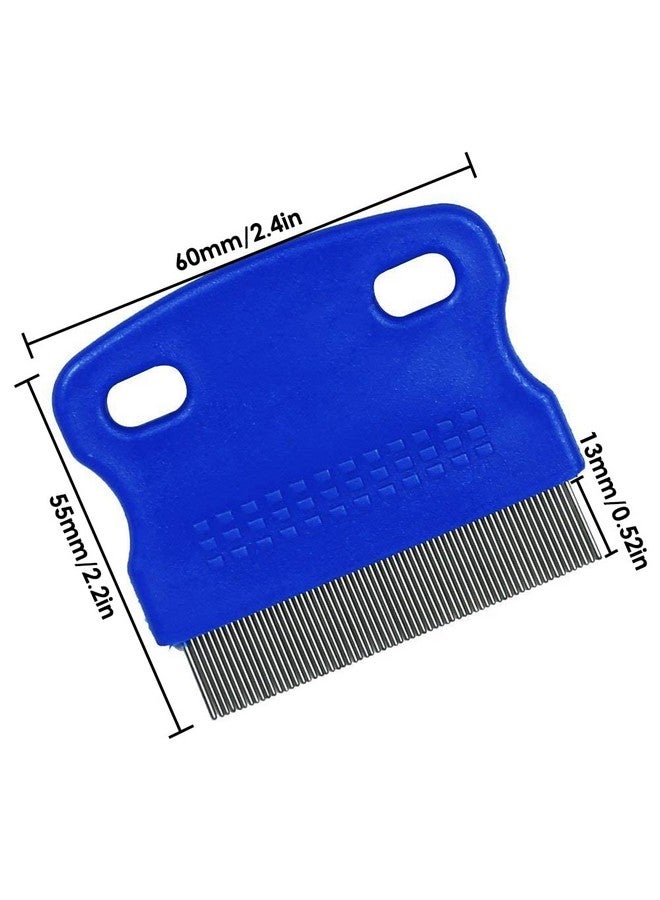 Patty Both Patty Both Dog Cat Pet Lice &Flea & Nit Removal Comb/Brush, Precision Spaced Stainless Steel Teeth Locked into Sturdy Plastic Handle for Easy Cleaning(Blue) - Image 3