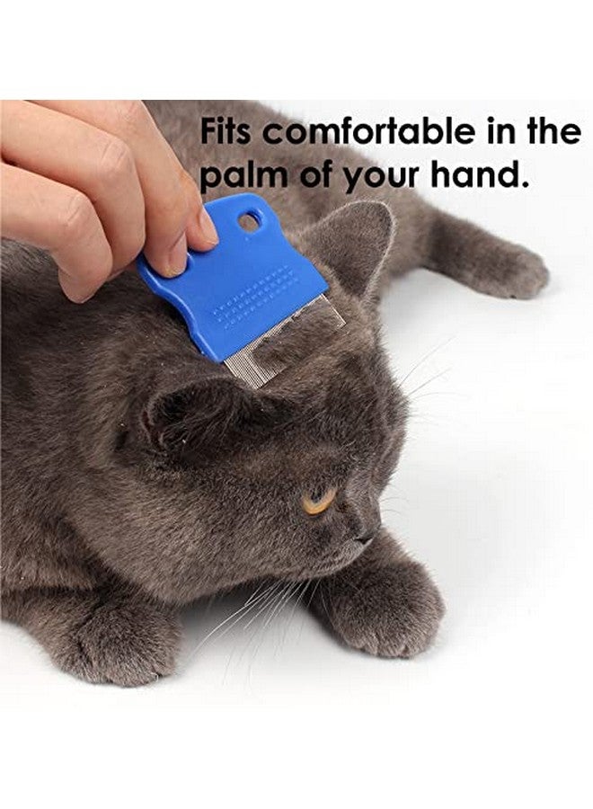 Patty Both Patty Both Dog Cat Pet Lice &Flea & Nit Removal Comb/Brush, Precision Spaced Stainless Steel Teeth Locked into Sturdy Plastic Handle for Easy Cleaning(Blue) - Image 5