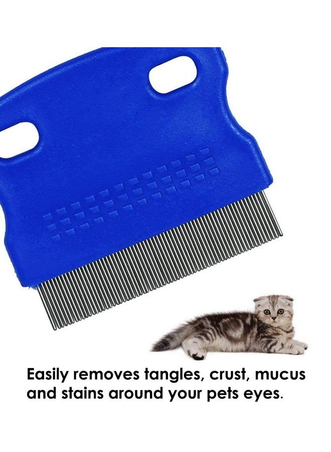 Patty Both Patty Both Dog Cat Pet Lice &Flea & Nit Removal Comb/Brush, Precision Spaced Stainless Steel Teeth Locked into Sturdy Plastic Handle for Easy Cleaning(Blue) - Image 2