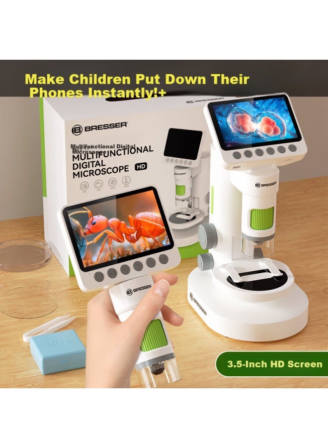 Bresser Microscope For Children, Middle School Students And Elementary School Students, Professional Electronic With Display Screen To View Bacteria, New Year Gift, Present - Image 1