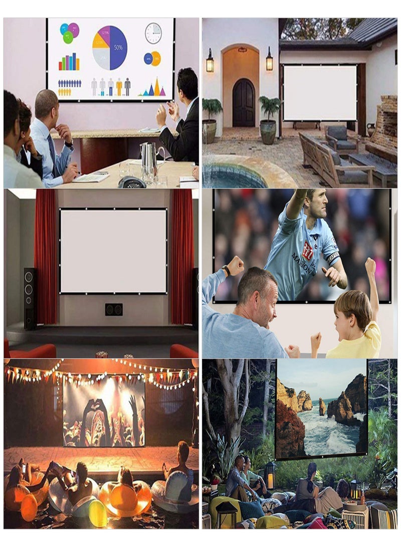 100 Inch Projector Screen 16:9 HD Foldable Portable Projection Screen Anti-Crease Rear Front Projection Movies Screen for Home Theater Outdoor Indoor Movies  - Image 3