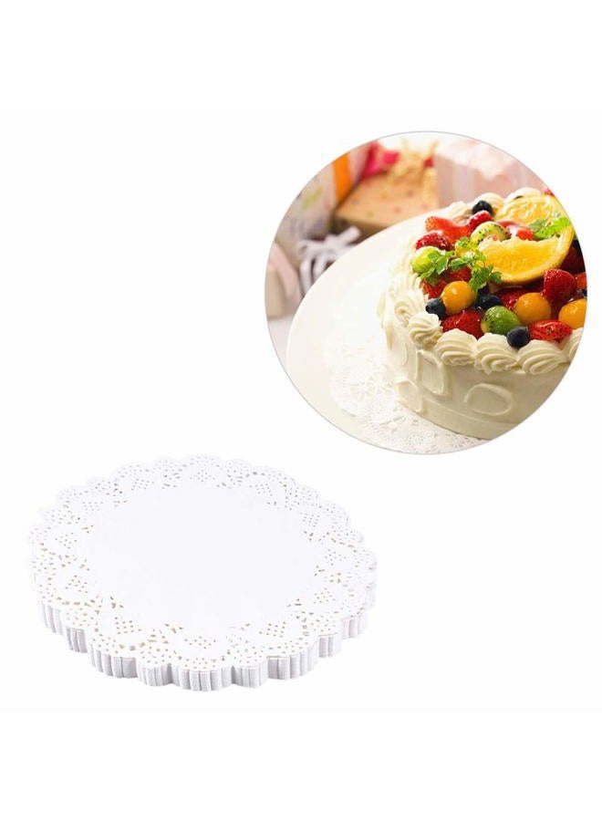 Tim&Lin White Lace Paper Doilies - 5 inch Round Paper Doilies - Disposable Paper Placemats - for Wedding, Birthday, Cakes, Desserts, Tableware Food Decoration, Pack of 100 - Image 5
