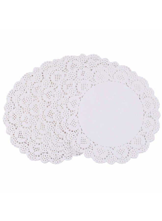Tim&Lin White Lace Paper Doilies - 5 inch Round Paper Doilies - Disposable Paper Placemats - for Wedding, Birthday, Cakes, Desserts, Tableware Food Decoration, Pack of 100 - Image 2