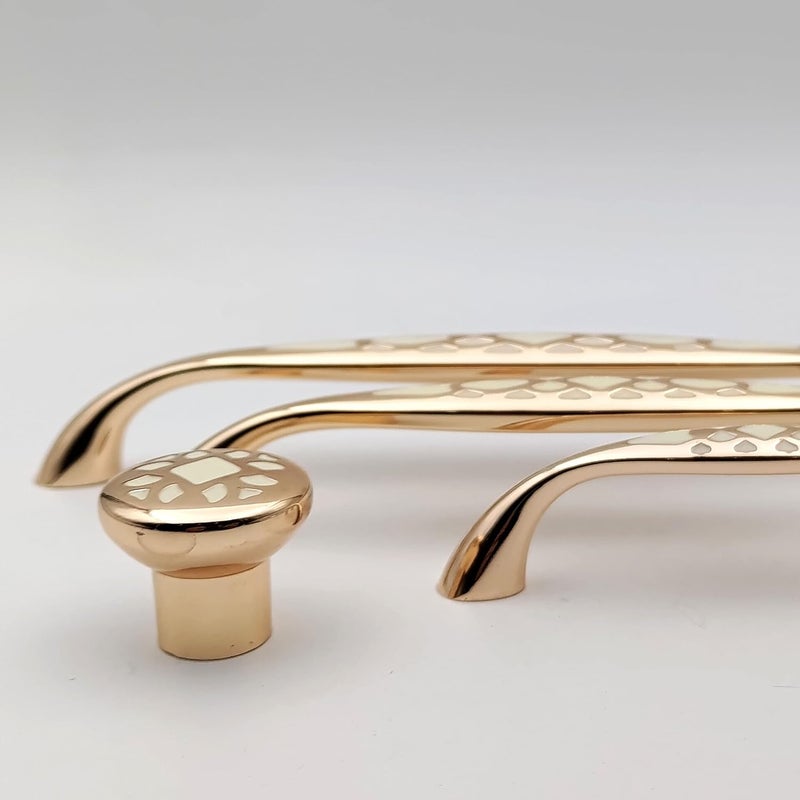 ABVIN ABVIN Premium Ceramic Gold Bar Handles Modern Gold Cabinet Hardware Furniture Pulls for Doors Cabinets Cupboards Drawers 1 pcs 96mm  - Image 1