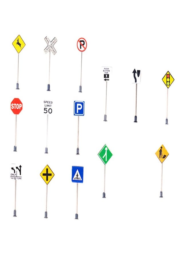 TOYANDONA 14pcs Micro Landscape Accessories Miniature Stuff Kids Playset Childrens Play Sets Traffic Indicator Model Traffic Street Signs Mini Traffic Signs Mini Indicator Mini Road Sign Toy - Image 1