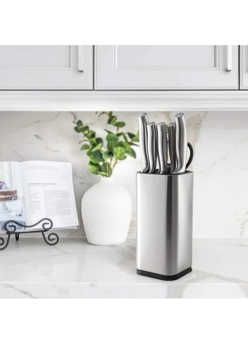 Excefore Universal Knife Block Holder, Universal Knife Blocks, Stainless Steel Organizer with Scissor Slots, Rust Proof for Any Knife up to 8.10 Inches(Knives Not in Included) - Image 3