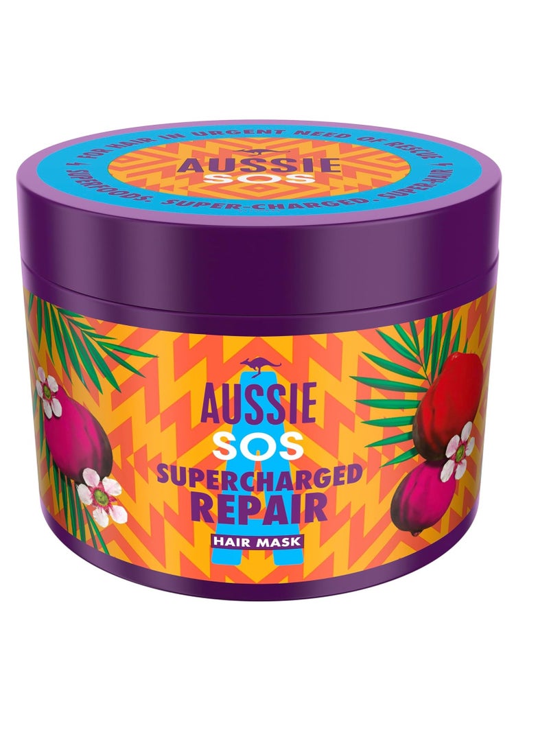 Aussie - Aussie SOS Supercharged Repair Hair Mask 500ml for Dry and Damaged Hair. Helps Repair and Protect Against Damage Leaving Hair Soft, Smooth and Hydrated for 100 Hours. Vegan Formula - Image 1