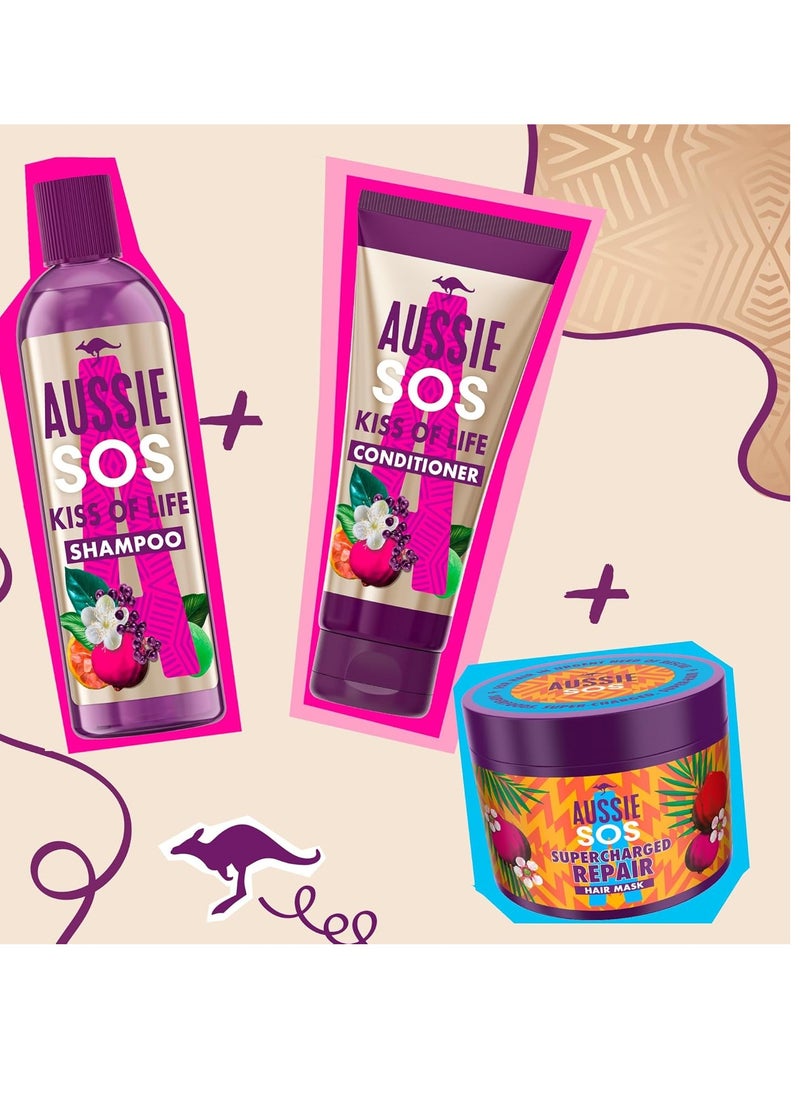 Aussie - Aussie SOS Supercharged Repair Hair Mask 500ml for Dry and Damaged Hair. Helps Repair and Protect Against Damage Leaving Hair Soft, Smooth and Hydrated for 100 Hours. Vegan Formula - Image 1