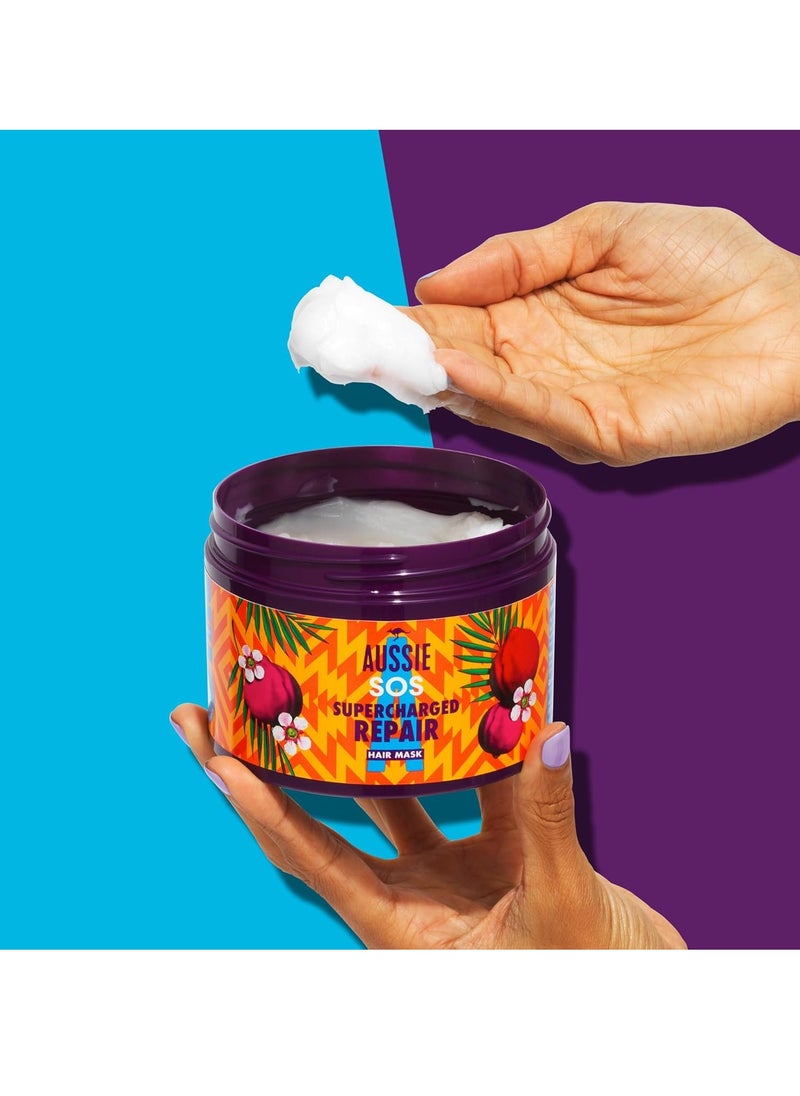 Aussie - Aussie SOS Supercharged Repair Hair Mask 500ml for Dry and Damaged Hair. Helps Repair and Protect Against Damage Leaving Hair Soft, Smooth and Hydrated for 100 Hours. Vegan Formula - Image 1