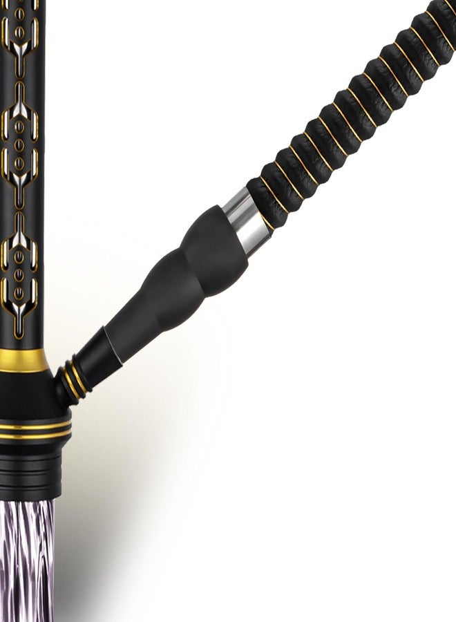 HAOWEI HW Rubber Handle Hookah Hose with Metal Tip Leather Wrapped Hookah Hose Washable Durable 71" Long Shisha Hose 1 PC (Black) - Image 4