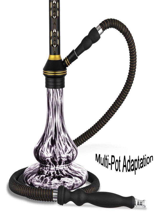 HAOWEI HW Rubber Handle Hookah Hose with Metal Tip Leather Wrapped Hookah Hose Washable Durable 71" Long Shisha Hose 1 PC (Black) - Image 3