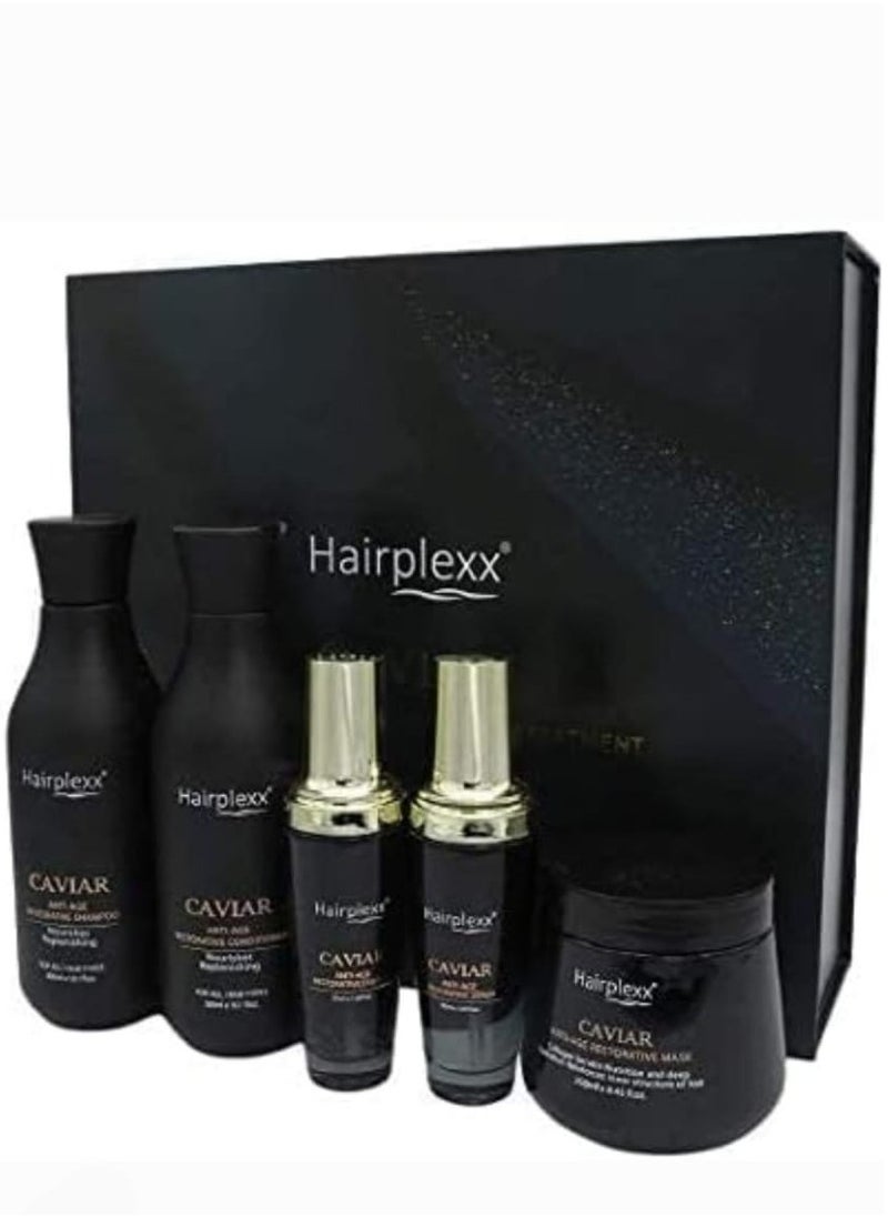 Hairplexx hairplexx caviar protects hair fiber It Consists Of Shampoo 300 ml Conditioner 300 ml Mask 250 ml Serum 50 ml Caviar Serum 50 ml  - Image 2